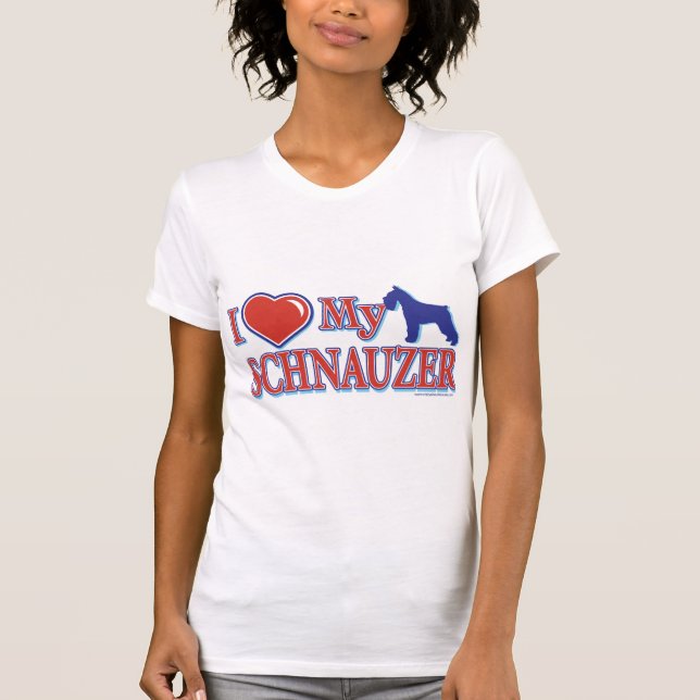Jag älskar min Schnauzer Tee (Framsida)