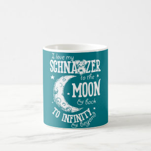 Jag älskar min Schnauzer till månen och drar Kaffemugg
