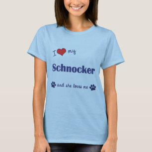 Jag älskar min Schnocker (den kvinnliga hunden) Tee