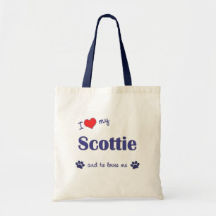 Jag älskar min Scottie (den Male hunden) Tygkasse