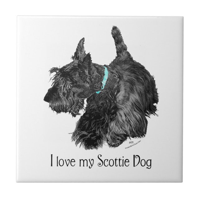 Jag älskar min Scottie-hund Kakelplatta (Framsidan)