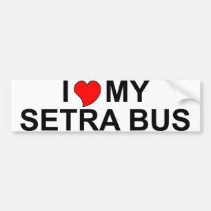 Jag älskar min Setra buss Bildekal