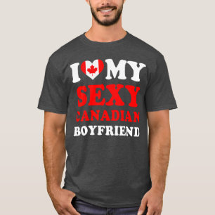 Jag älskar min sey kanadensiska pojkvän Kanada fli T Shirt