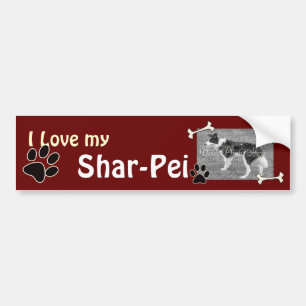 Jag älskar min Shar-pei bildekal