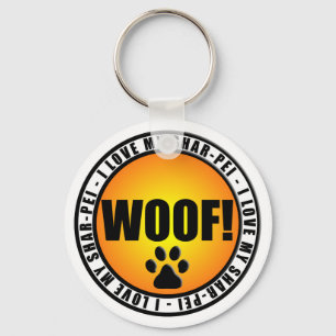 Jag älskar min Shar-pei! keychain Nyckelring