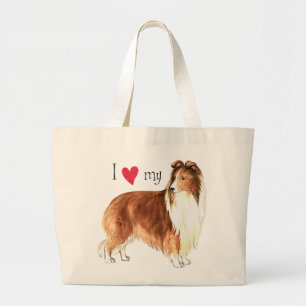 Jag älskar min Sheltie Jumbo Tygkasse