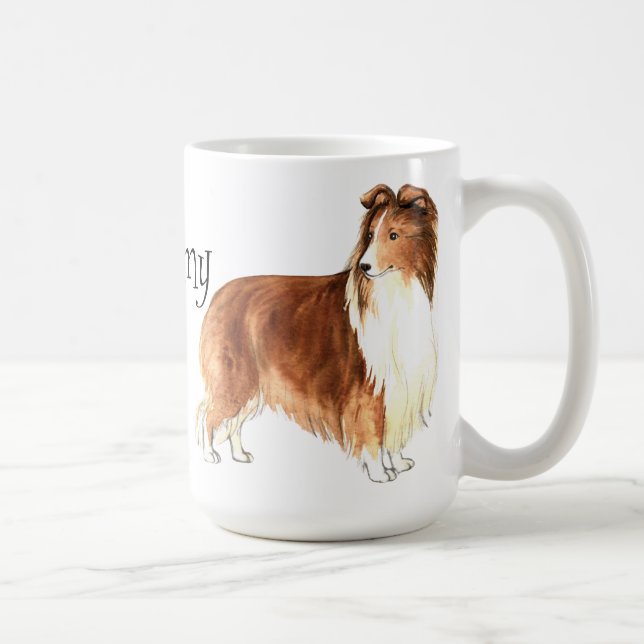 Jag älskar min Sheltie Kaffemugg (Höger)