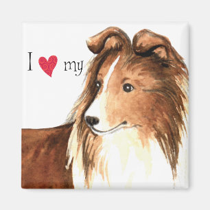 Jag älskar min Sheltie Magnet