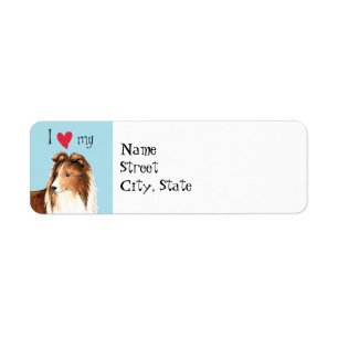 Jag älskar min Sheltie Returadress Etikett