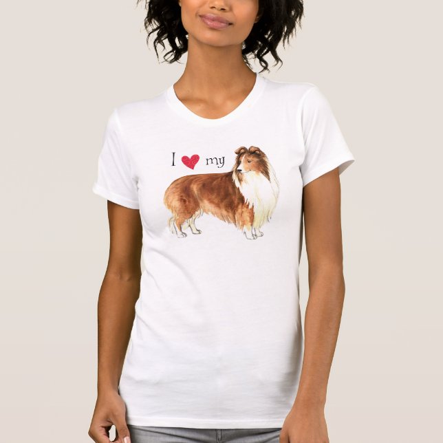 Jag älskar min Sheltie T Shirt (Framsida)