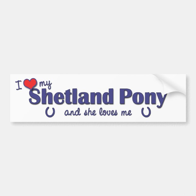 Jag älskar min Shetland ponny (den kvinnliga Bildekal (Framsidan)