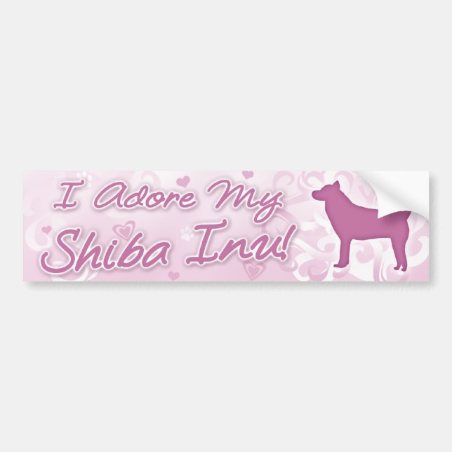 Jag älskar min Shiba Inu-bilsticker Bildekal (Framsidan)