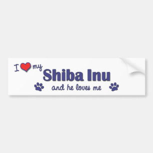 Jag älskar min Shiba Inu (den Male hunden) Bildekal