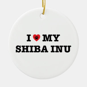 Jag älskar min Shiba Inu Ornament