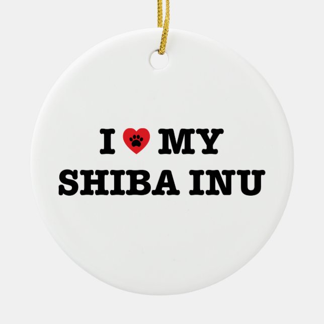 Jag älskar min Shiba Inu Ornament (Framsidan)