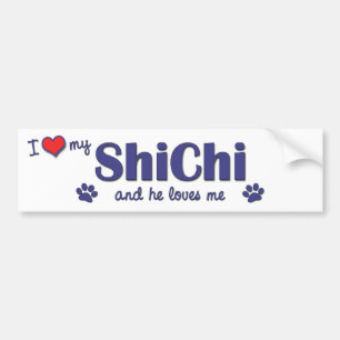 Jag älskar min ShiChi (den Male hunden) Bildekal