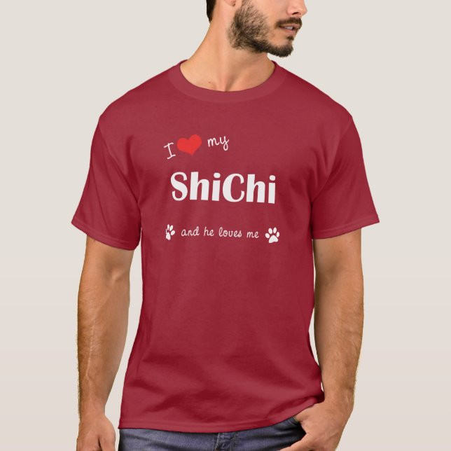 Jag älskar min ShiChi (den Male hunden) Tröja (Framsida)