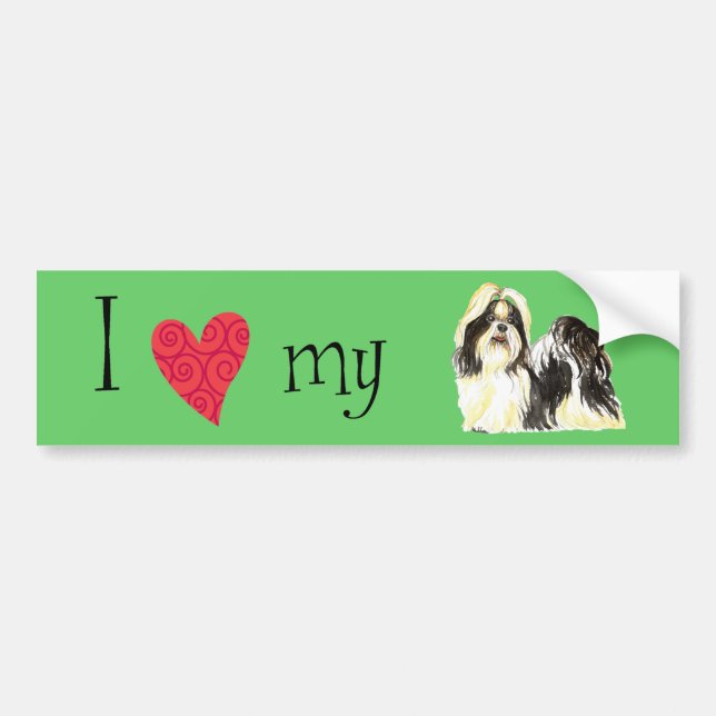 Jag älskar min Shih Tzu Bildekal (Framsidan)