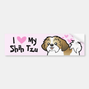 Jag älskar min Shih Tzu (den klippta valpen) Bildekal