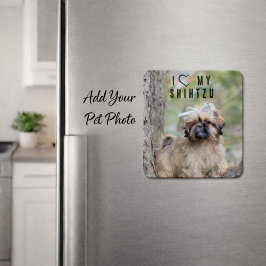 Jag älskar min Shih Tzu Foto Magnet Kuten Valp Hun