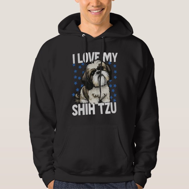 Jag älskar min Shih Tzu Hoodie (Framsida)