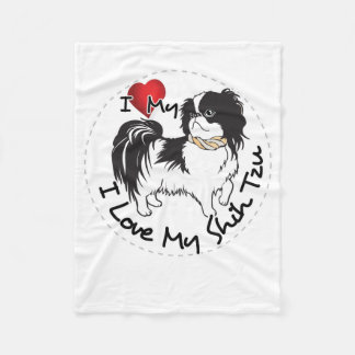 Jag älskar min Shih Tzu hund Fleecefilt
