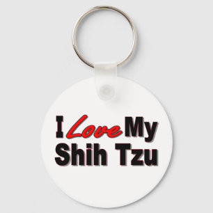 Jag älskar min Shih Tzu hund Keychain Nyckelring