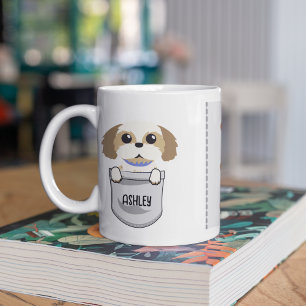 Jag älskar min Shih tzu hund pelare lysande hjärta Kaffemugg