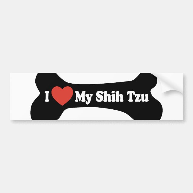 Jag älskar min Shih Tzu - hundben Bildekal (Framsidan)