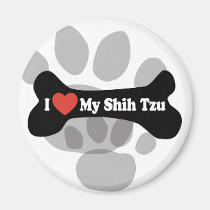 Jag älskar min Shih Tzu - hundben Magnet