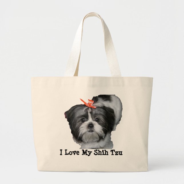 Jag älskar min Shih Tzu Jumbo Tygkasse (Framsidan)