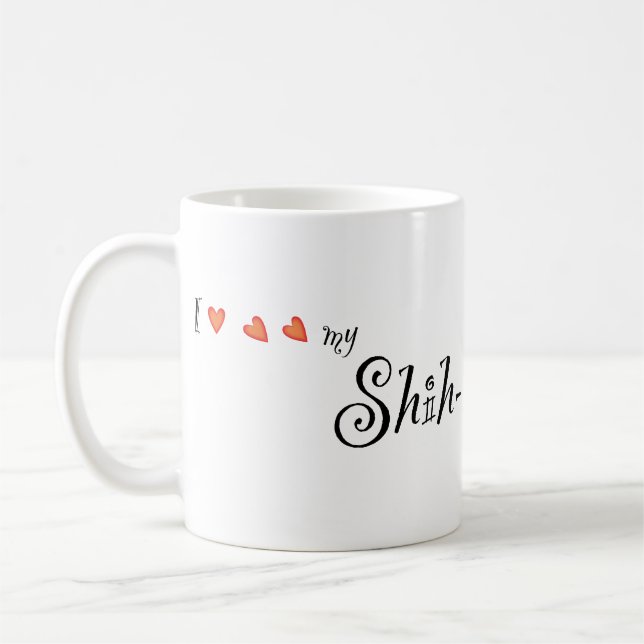 Jag älskar min Shih-Tzu Kaffemugg (Vänster)