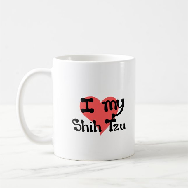 Jag älskar min Shih Tzu  Kaffemugg (Vänster)