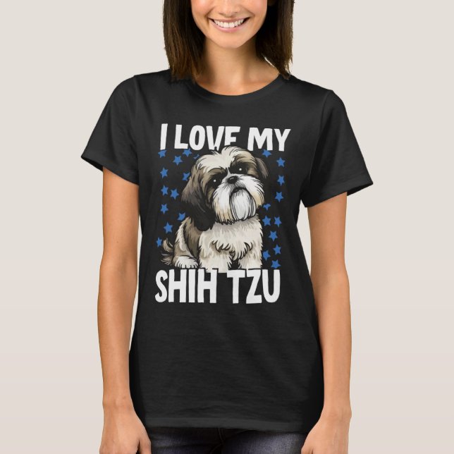 Jag älskar min Shih Tzu T Shirt (Framsida)
