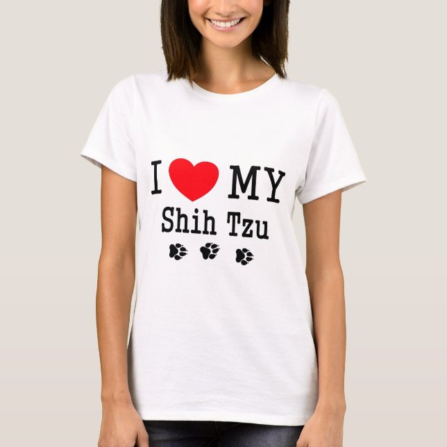 Jag älskar min Shih Tzu! Tee Shirt (Framsida)