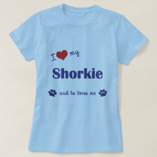 Jag älskar min Shorkie (den Male hunden) Tröja