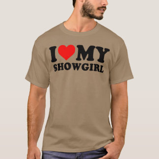 Jag älskar min showgirl röda hjärta retro retro t shirt