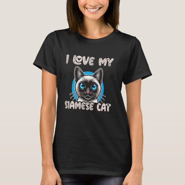 Jag älskar min siameskatt t shirt (Framsida)