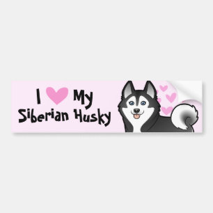 Jag älskar min siberian husky/alaskabo Malamute Bildekal