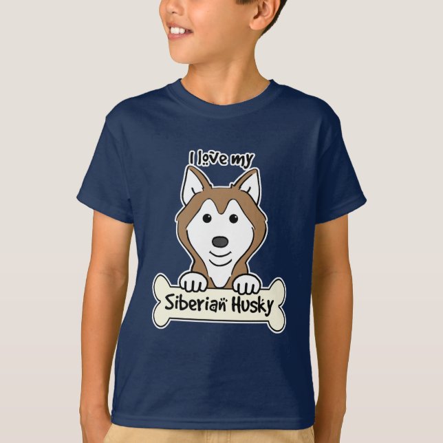 Jag älskar min siberian husky t shirt (Framsida)