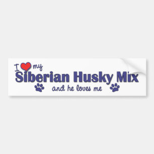 Jag älskar min siberian huskyblandning (den Male Bildekal