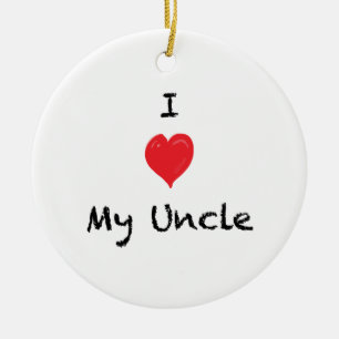 Jag älskar min sidfotoprydnad för Uncle Julgransprydnad Keramik