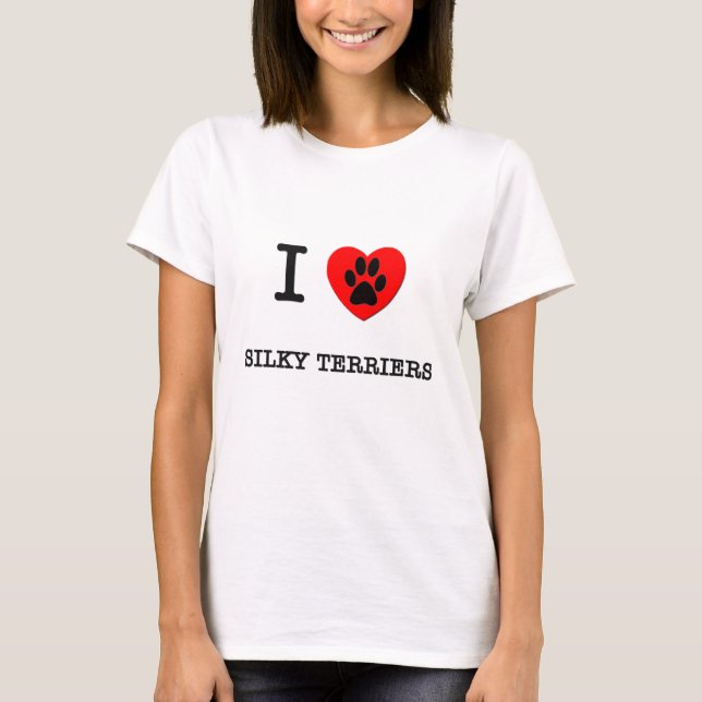 JAG ÄLSKAR MIN SILKESLENA TERRIERS T SHIRT (Framsida)