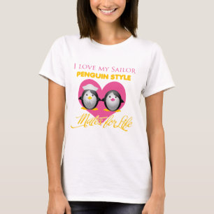 Jag älskar min sjömanpingvinstil tee shirt