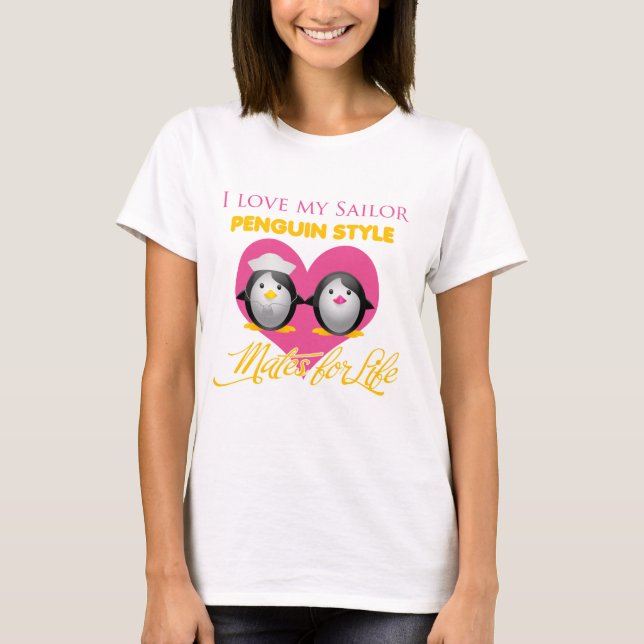 Jag älskar min sjömanpingvinstil tee shirt (Framsida)
