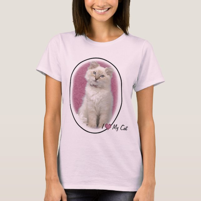 Jag älskar min skjorta för katt t t-shirt (Framsida)
