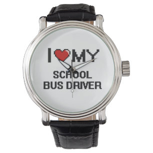 Jag älskar min skolbusschaufför armbandsur