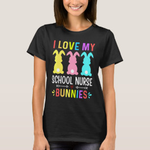 Jag älskar min skolläkare kaniner lärare påskkanin t shirt