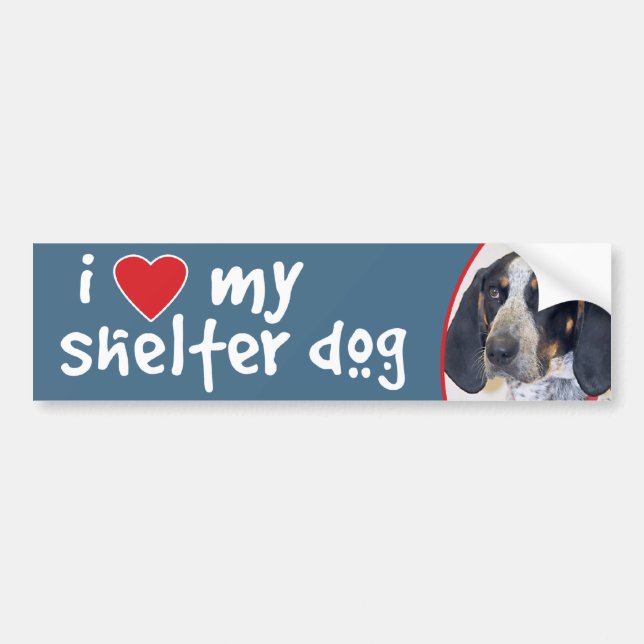 Jag älskar min skyddhundBluetick Coonhound Bildekal (Framsidan)