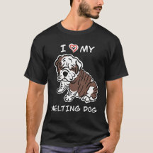 Jag älskar min smältande hund, engelsk bulldoggval